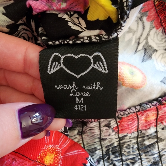 Hell Bunny Floral Skulls Halter Dress Size M - Picture 5 of 6